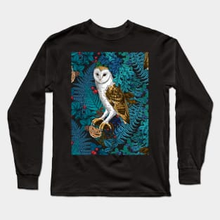 Owls, ferns, oak and berries 3 Long Sleeve T-Shirt